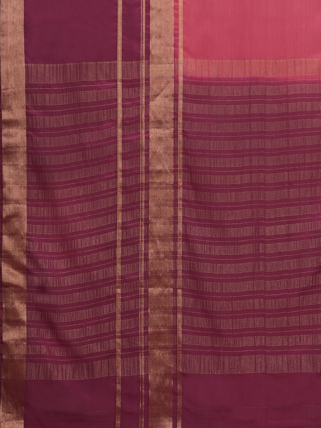 Wine Mysore Silk Banarasi Pattern Saree - Ressa