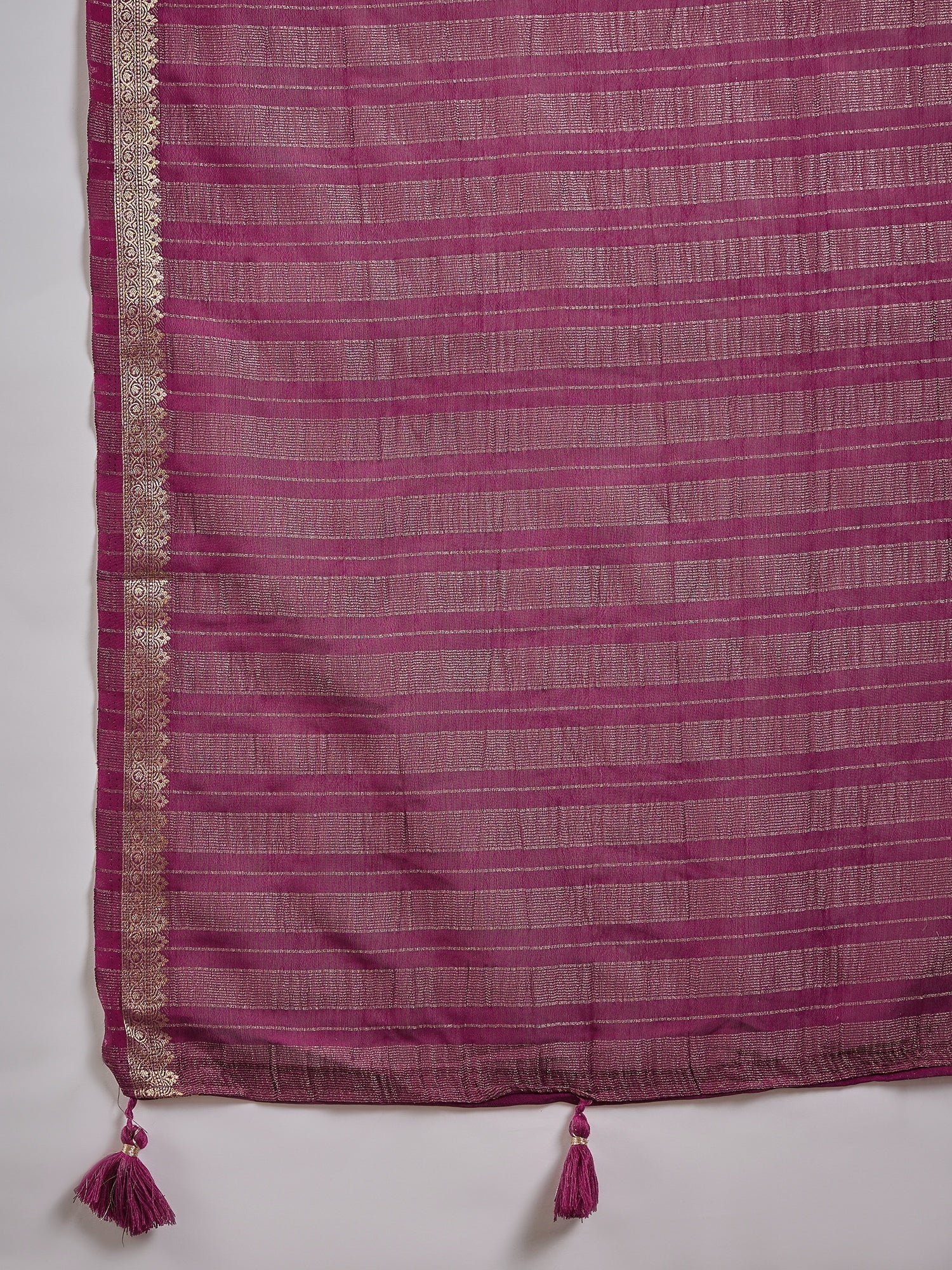 Wine Mysore Silk Saree with Zari Border - Ressa