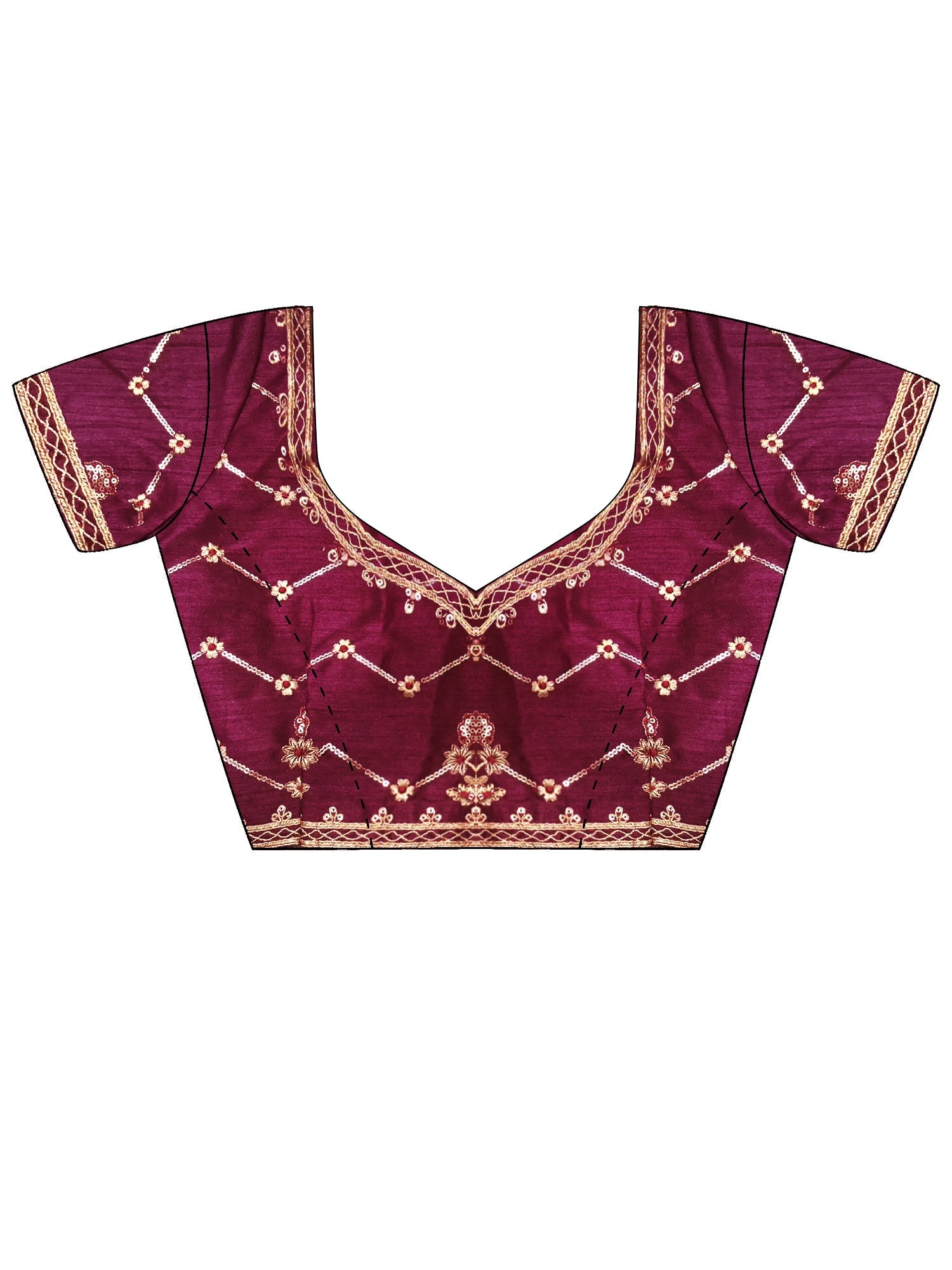 Wine Organza Silk Blend Saree - Ressa
