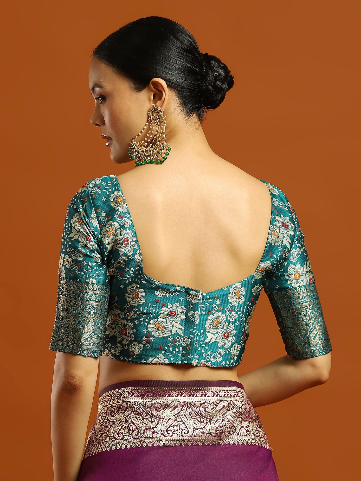 Wine Silk Blend Banaras saree - Ressa