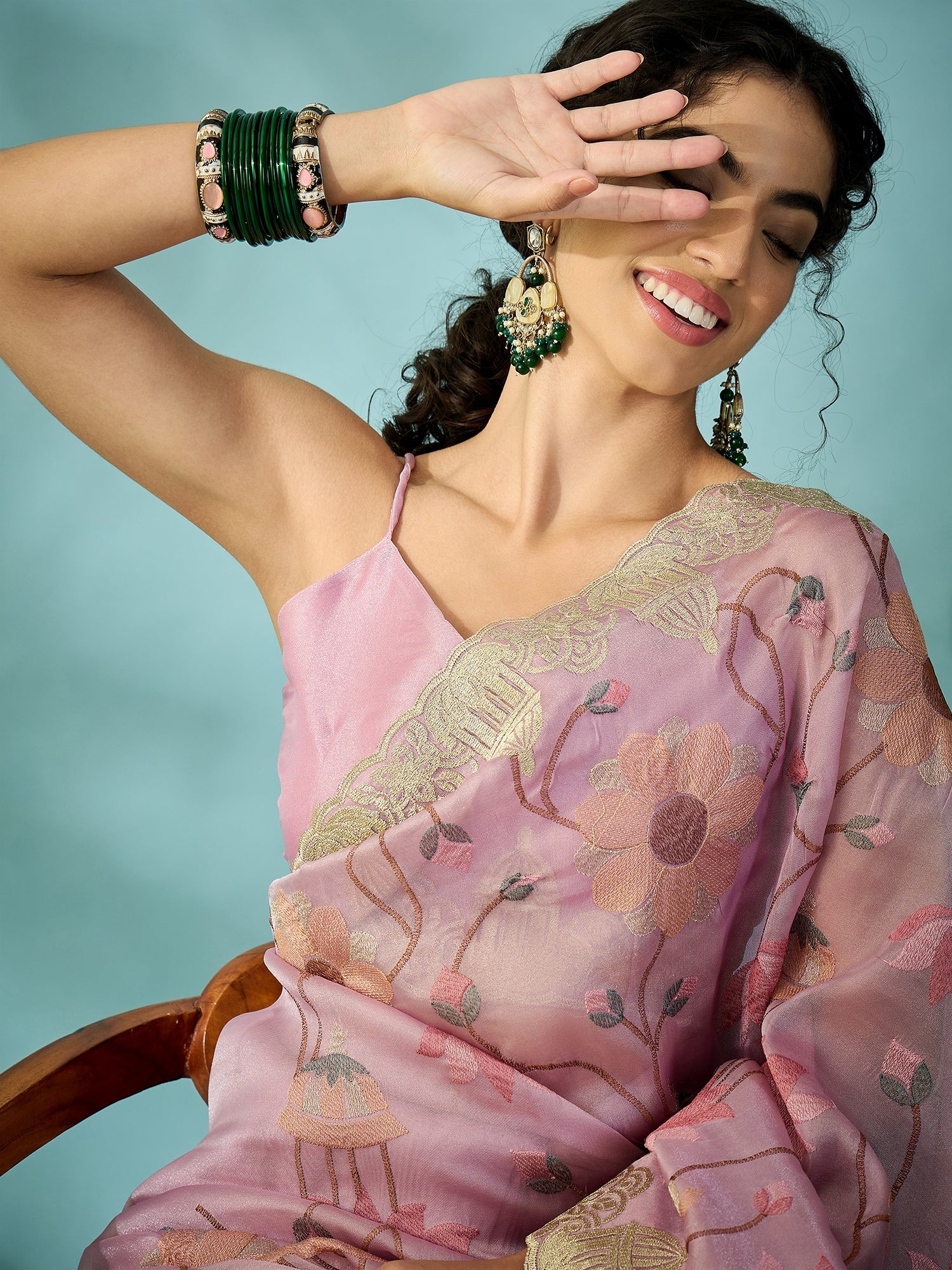 Wine Tissue Silk Saree with Zari Stripes - Ressa