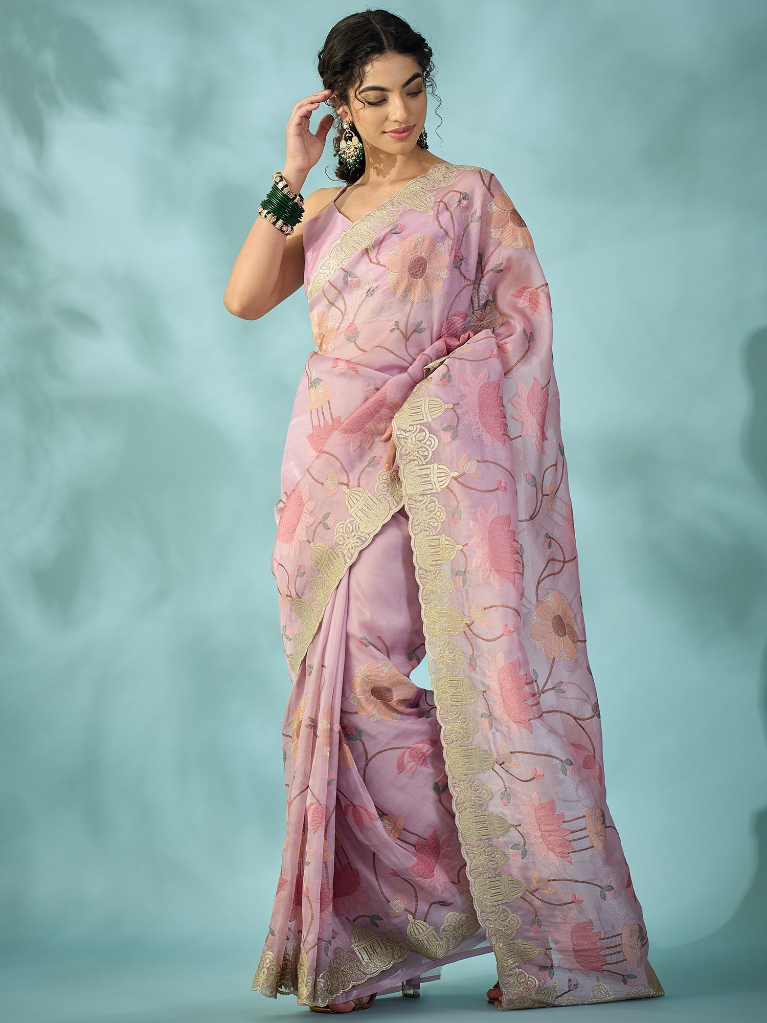 Wine Tissue Silk Saree with Zari Stripes - Ressa