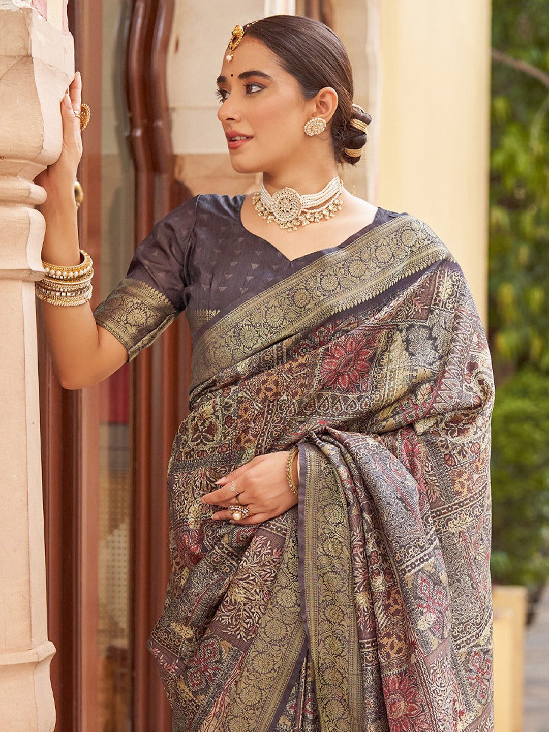 Woven Design Ethnic Motifs Zari Sungudi Saree - Ressa