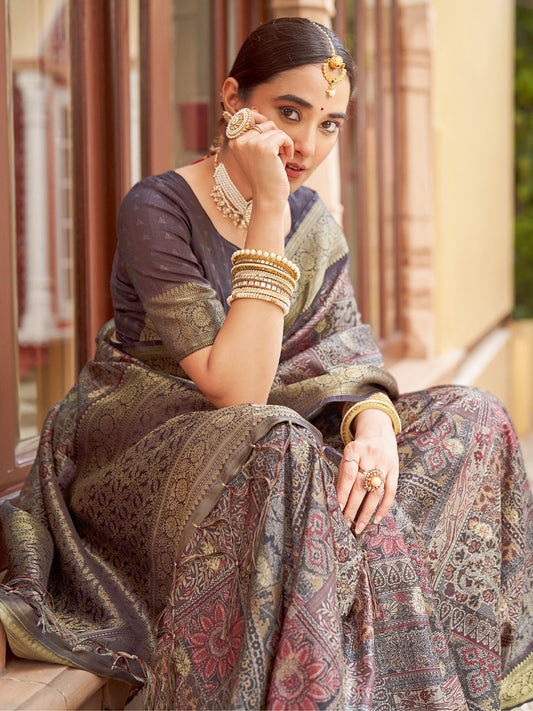 Woven Design Ethnic Motifs Zari Sungudi Saree - Ressa
