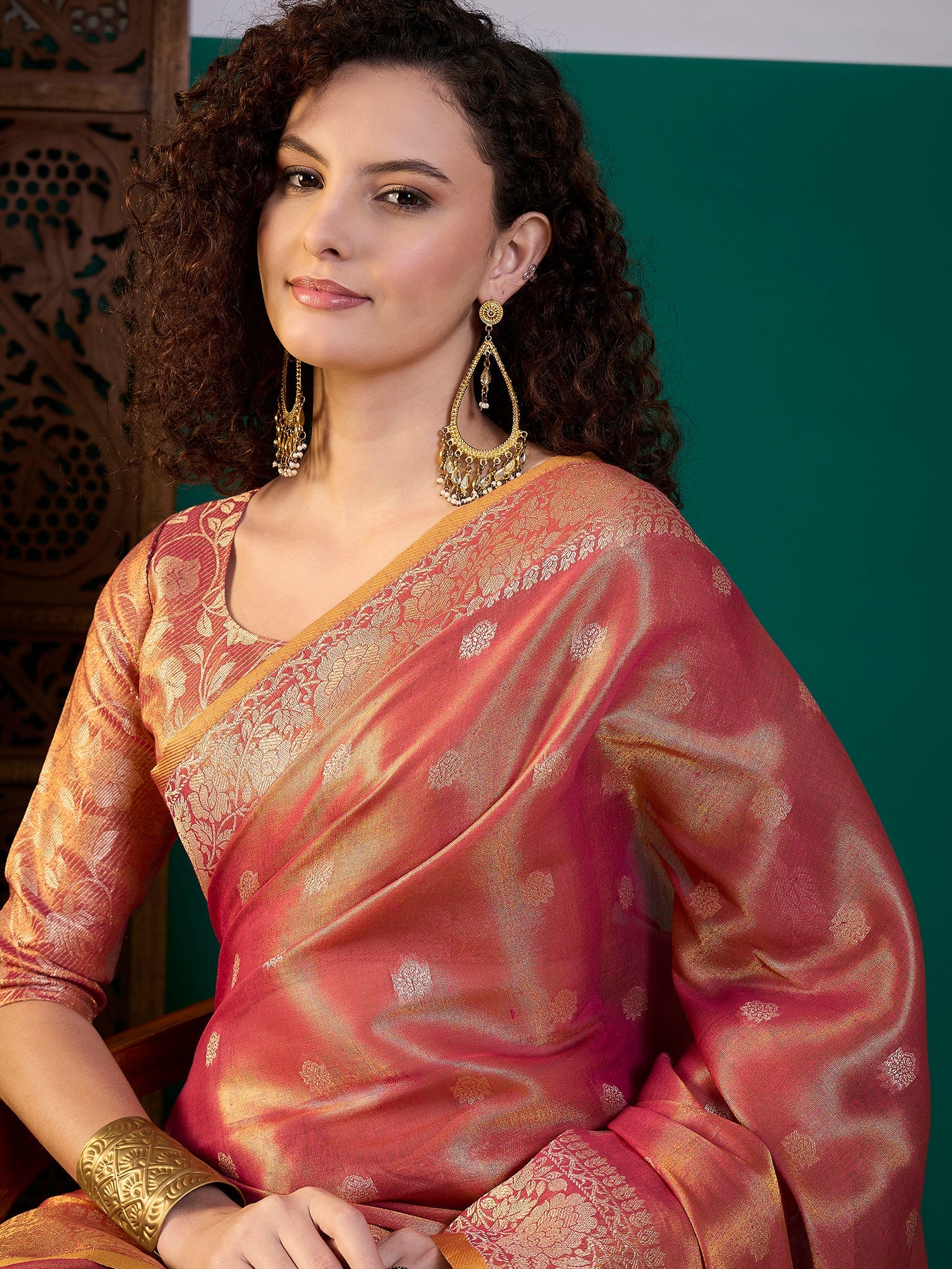 Woven Design Linen Festive Wear Banarasi Saree - Ressa