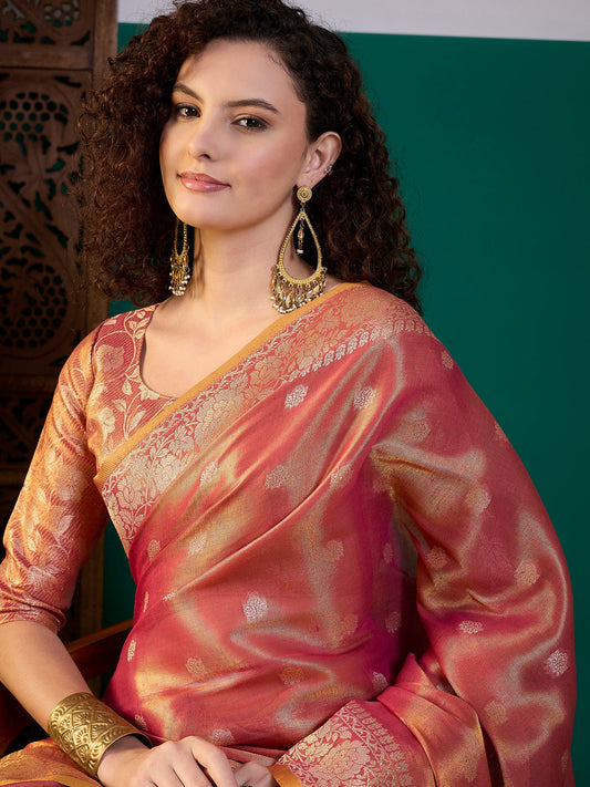 Woven Design Linen Festive Wear Banarasi Saree - Ressa
