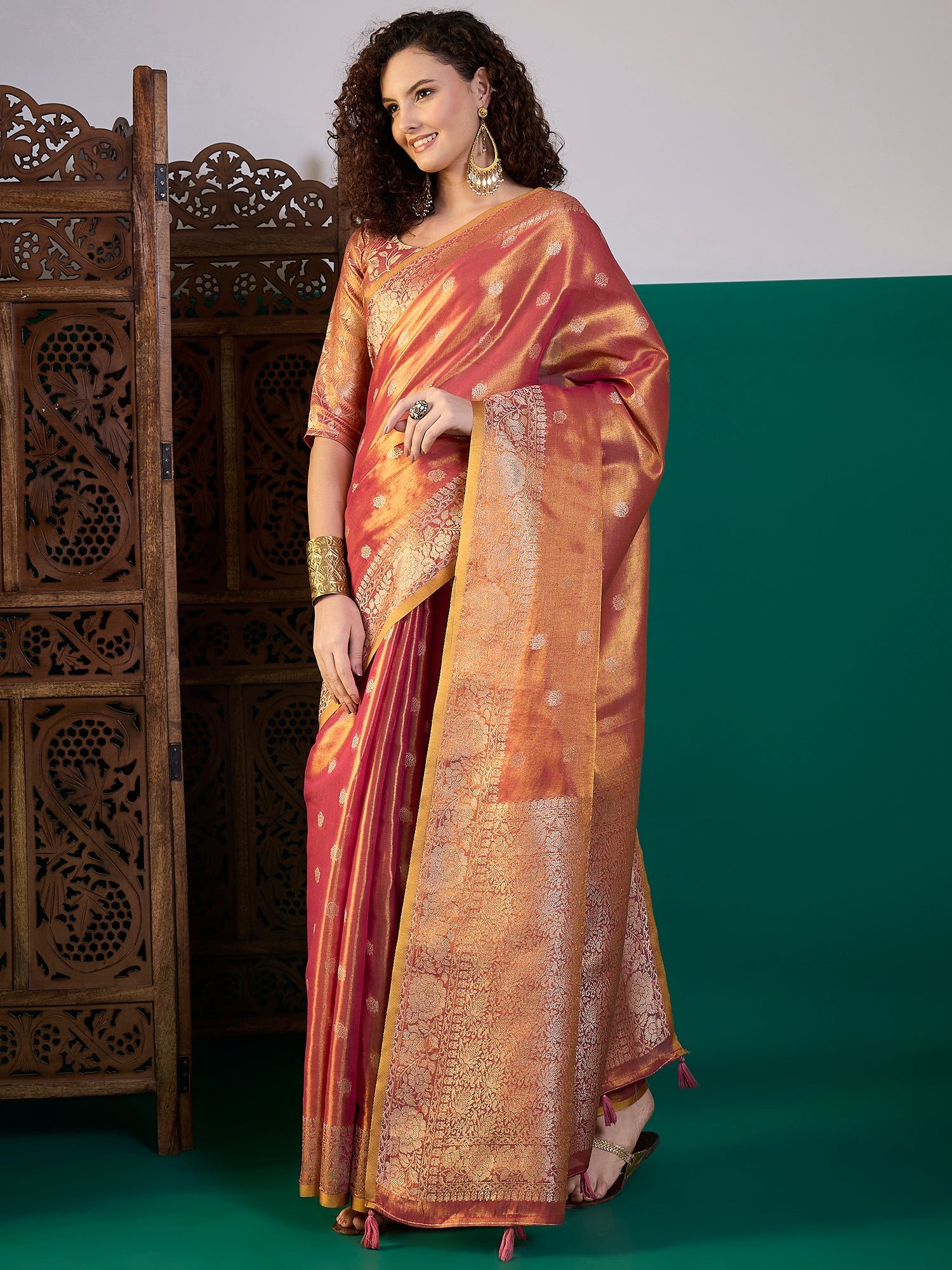 Woven Design Linen Festive Wear Banarasi Saree - Ressa