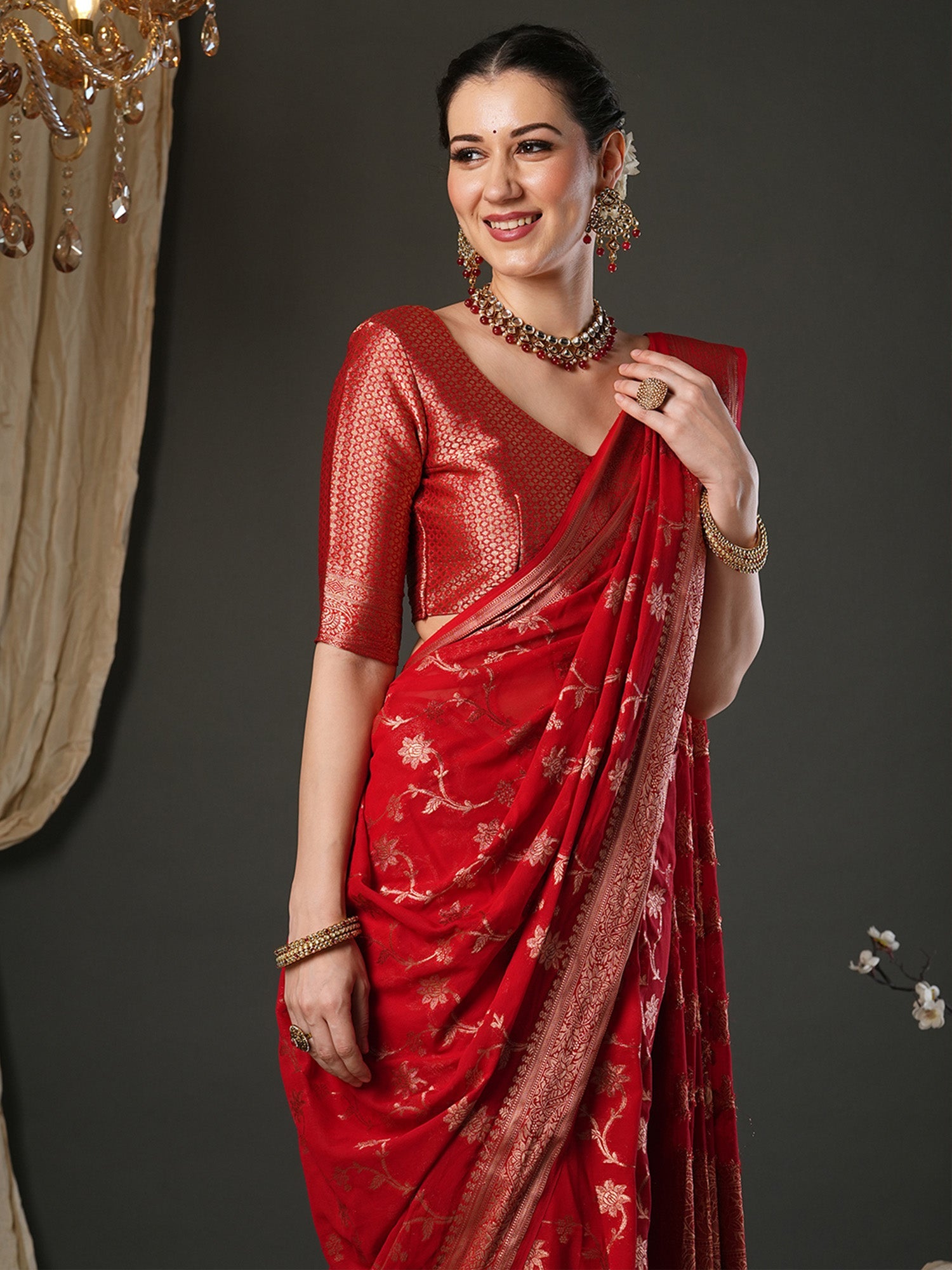Woven Design Zari Georgette Banarasi Saree - Ressa