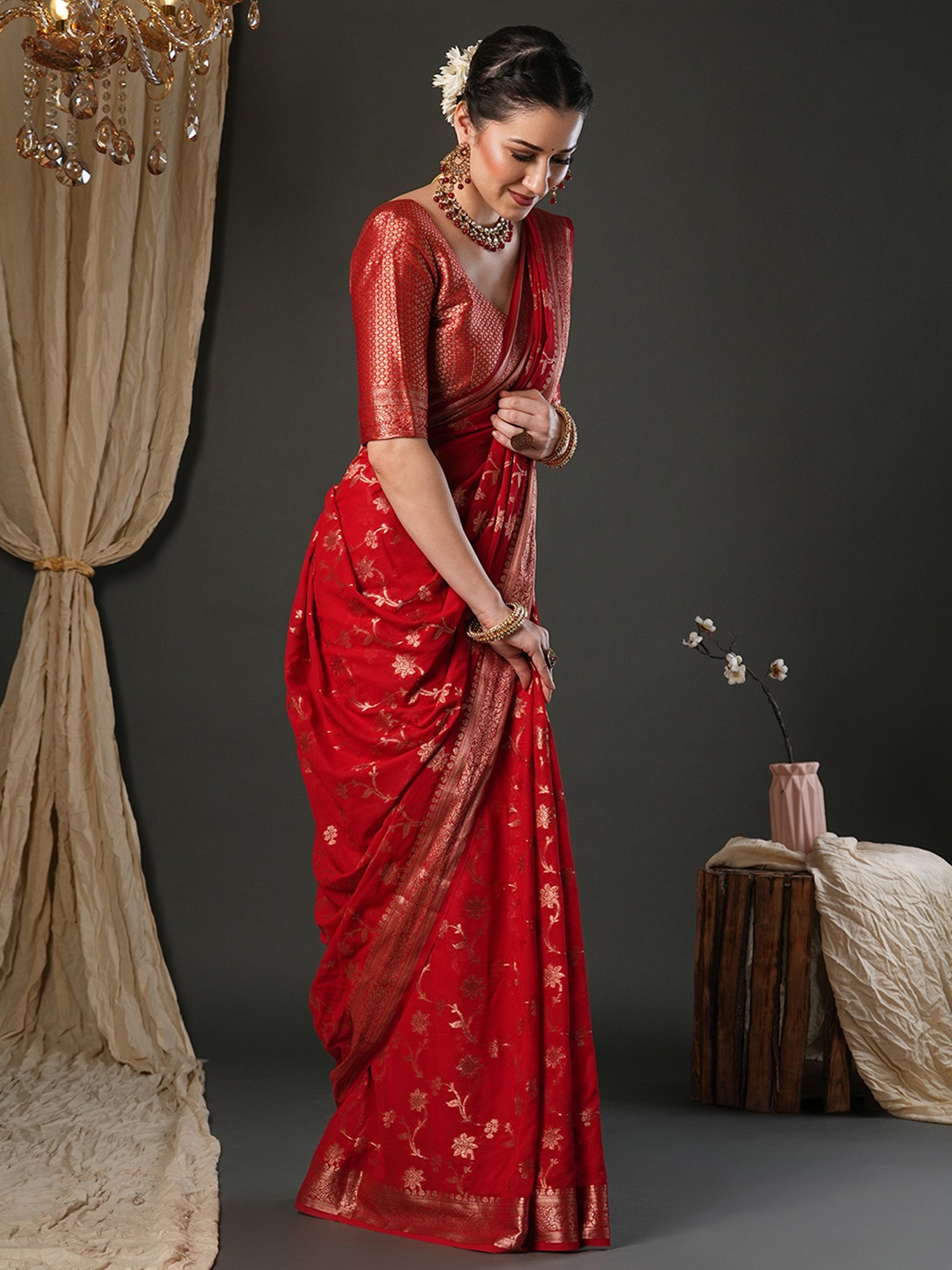 Woven Design Zari Georgette Banarasi Saree - Ressa