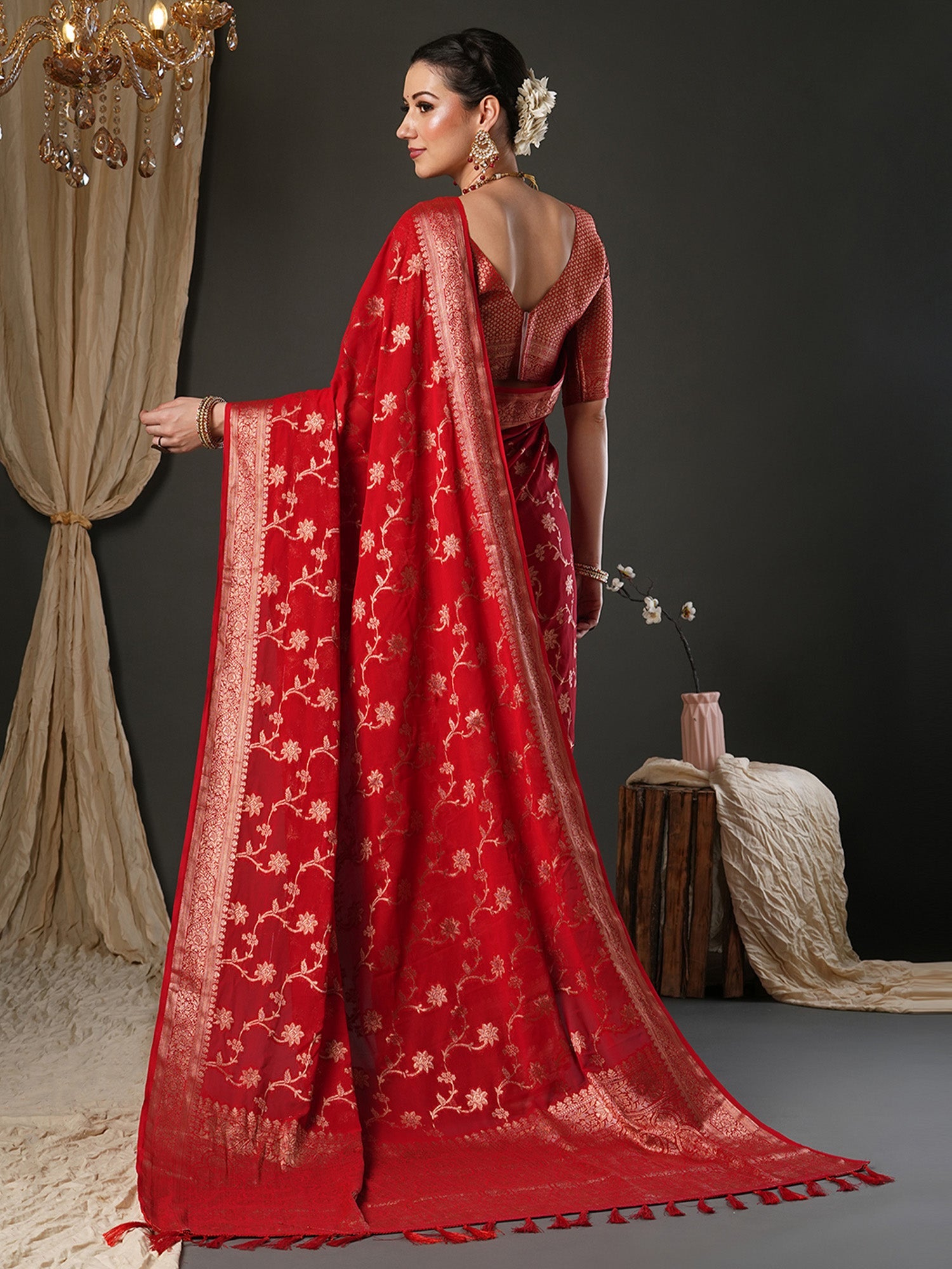 Woven Design Zari Georgette Banarasi Saree - Ressa