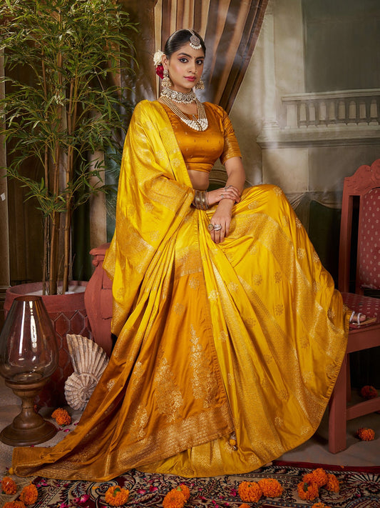 Yellow Banarasi Silk Heritage Zari Weave - Ressa