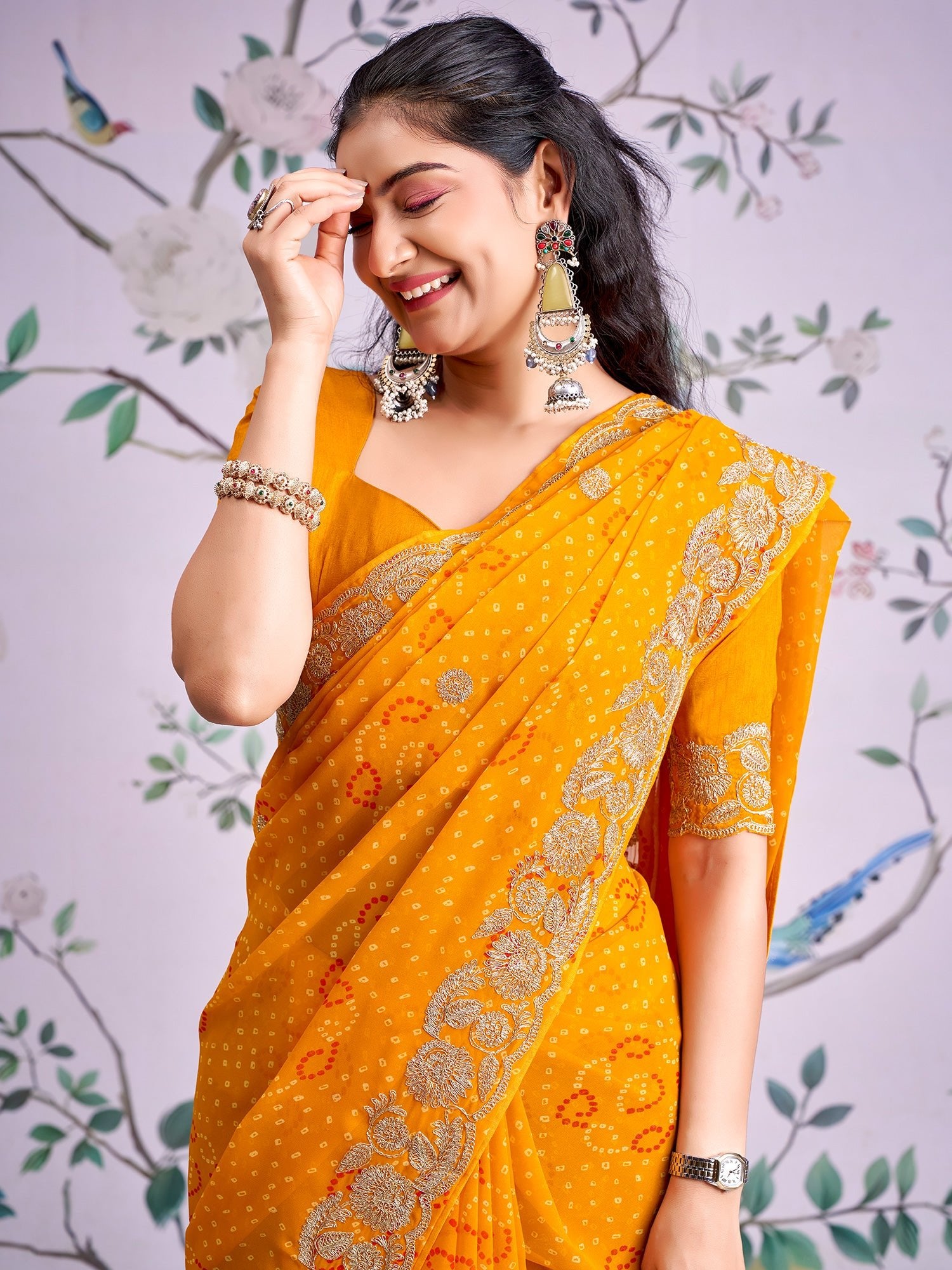 Yellow Bandhani Saree - Ressa