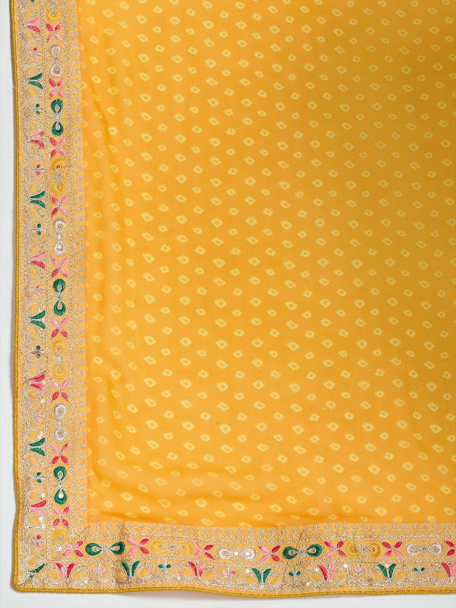 Yellow Bandhni Georgette Saree - Ressa