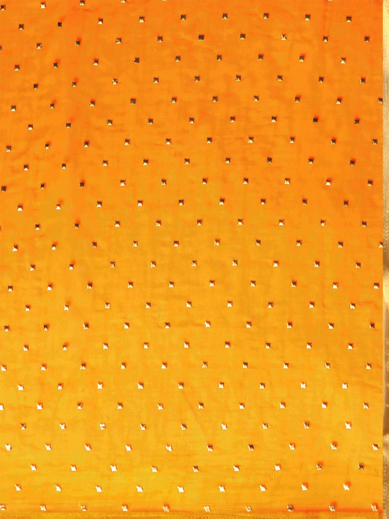 Yellow Chiffon Mukaish Printed Saree - Ressa