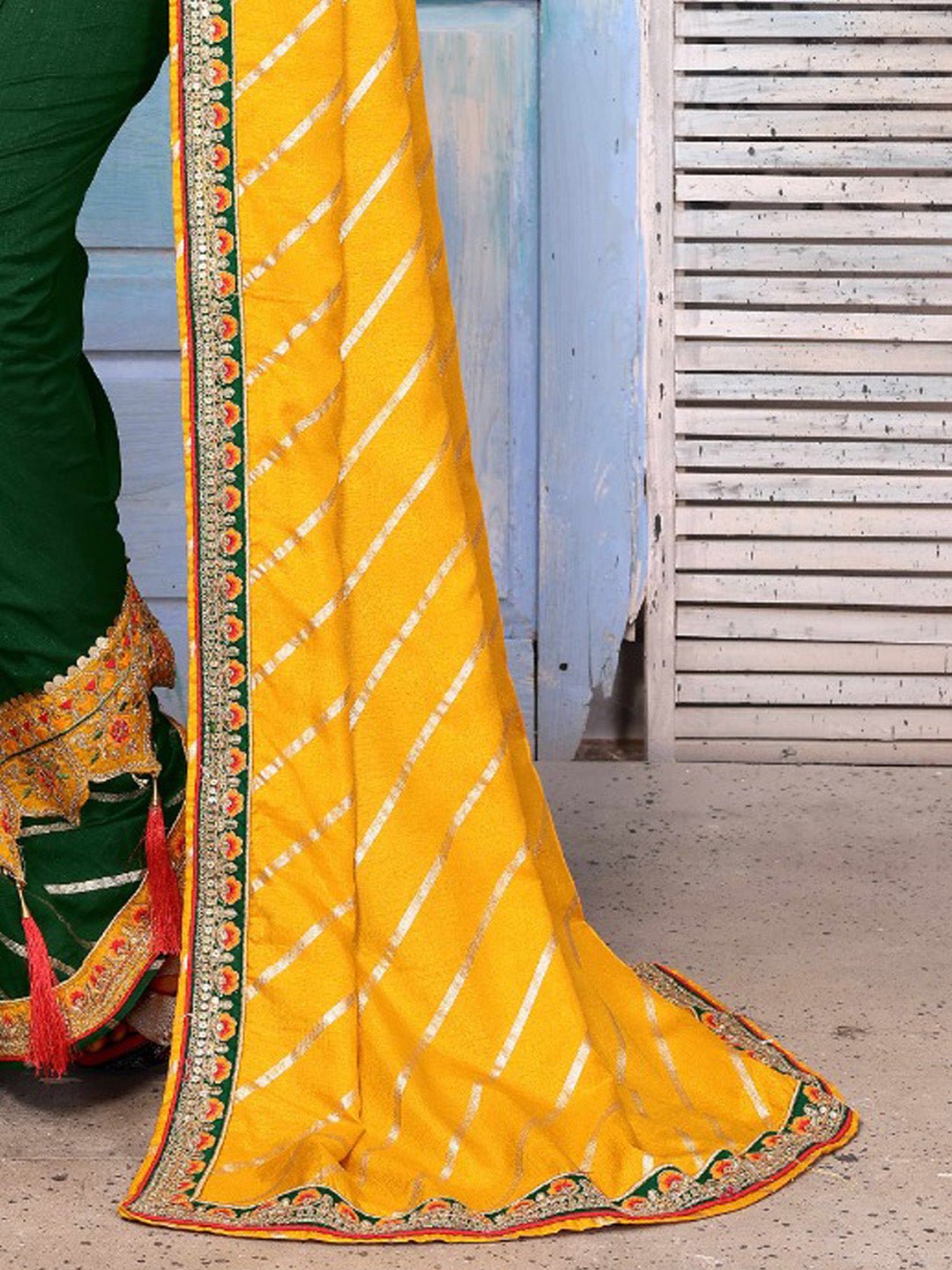 Yellow Dola Silk Party Wear Saree - Ressa