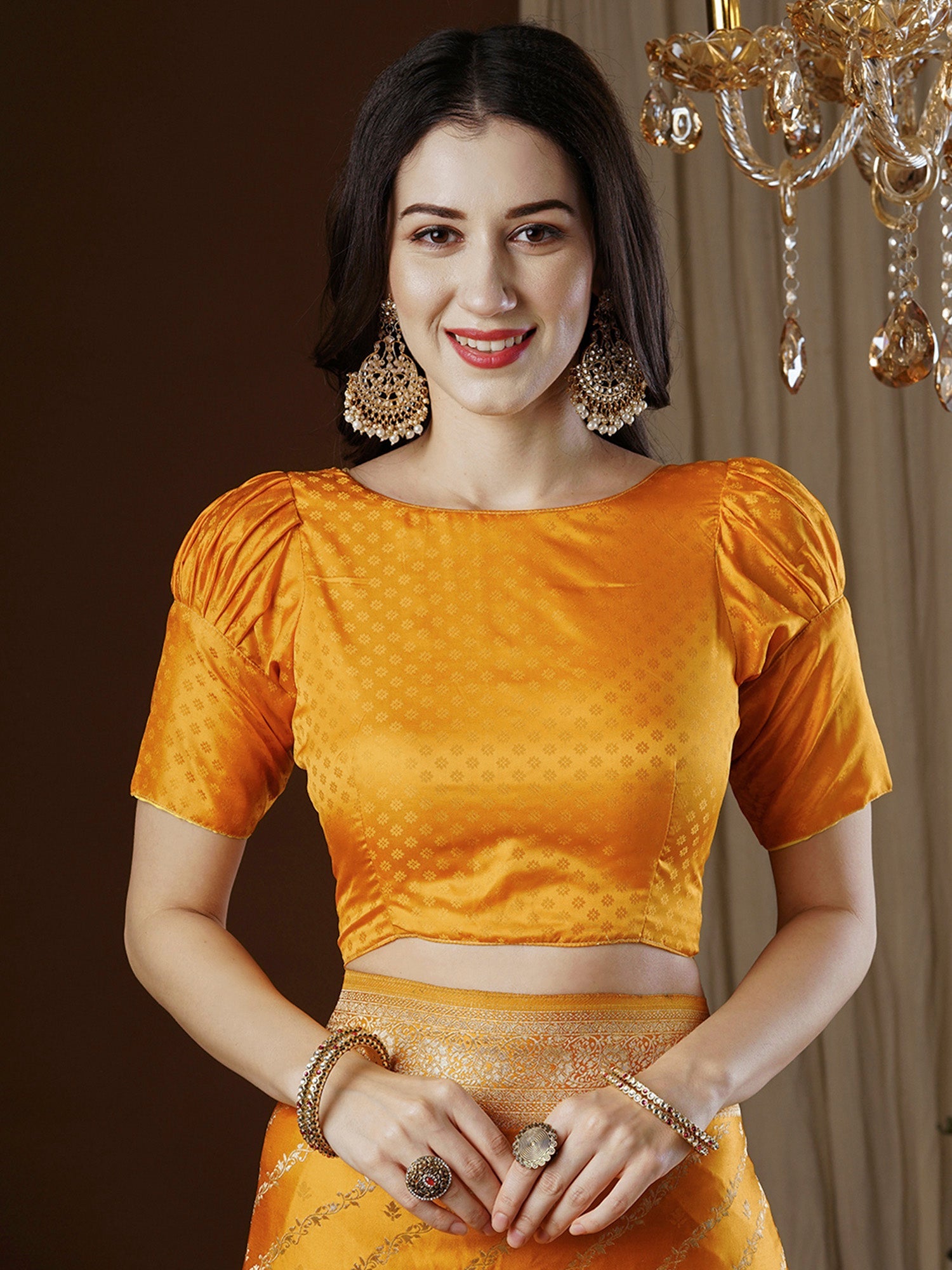 Yellow Floral Georgette Saree - Ressa