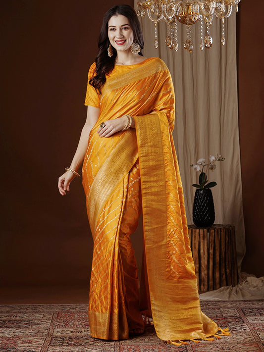 Yellow Floral Georgette Saree - Ressa