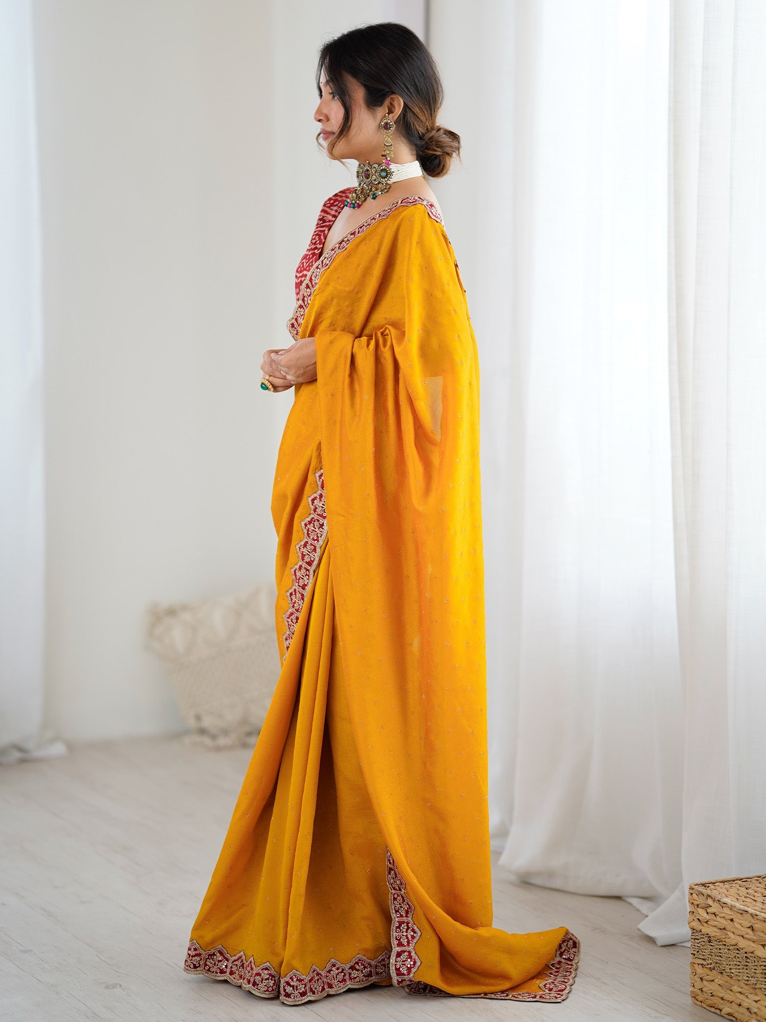 Yellow Georgette Saree - Ressa