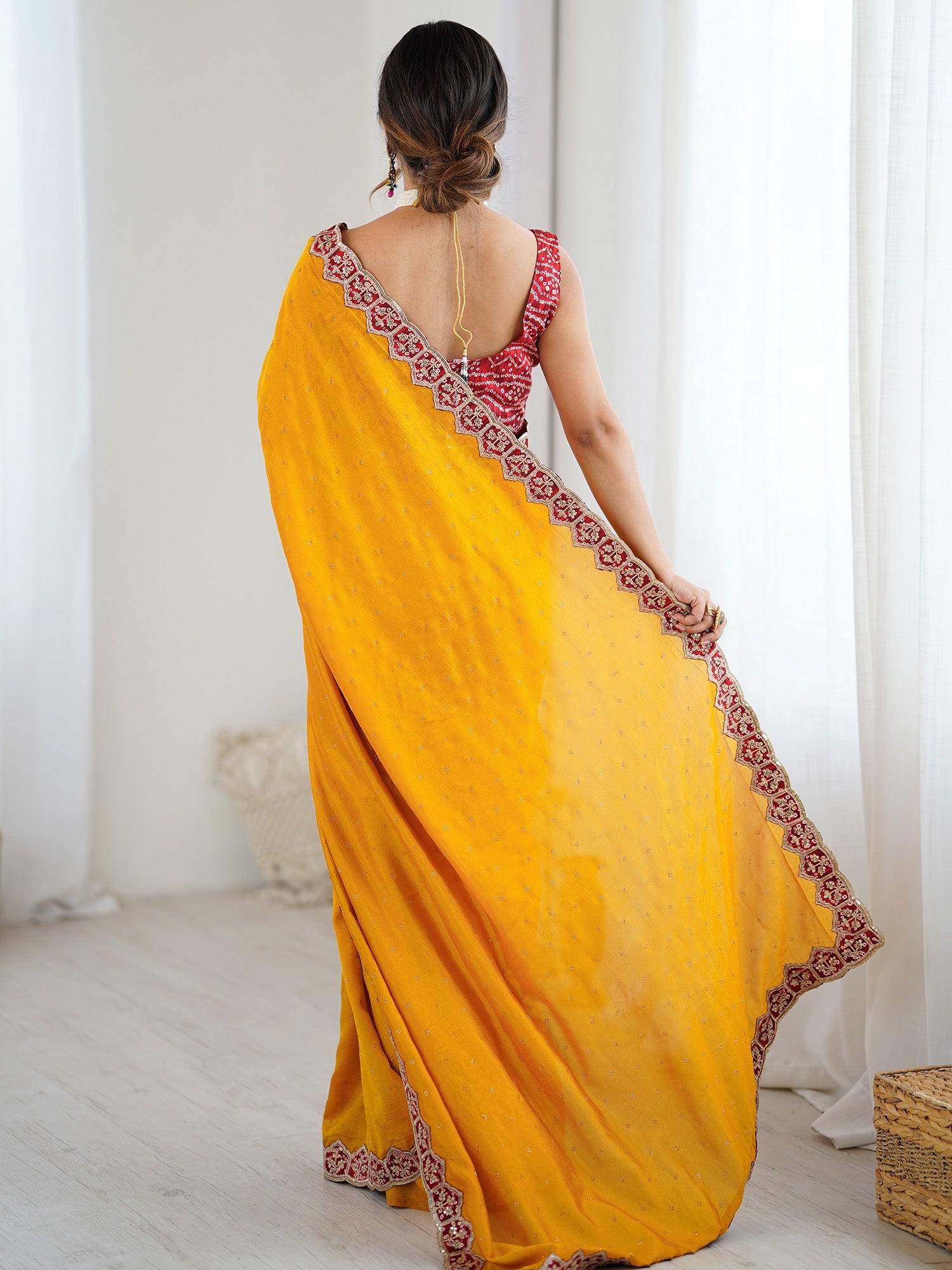 Yellow Georgette Saree - Ressa