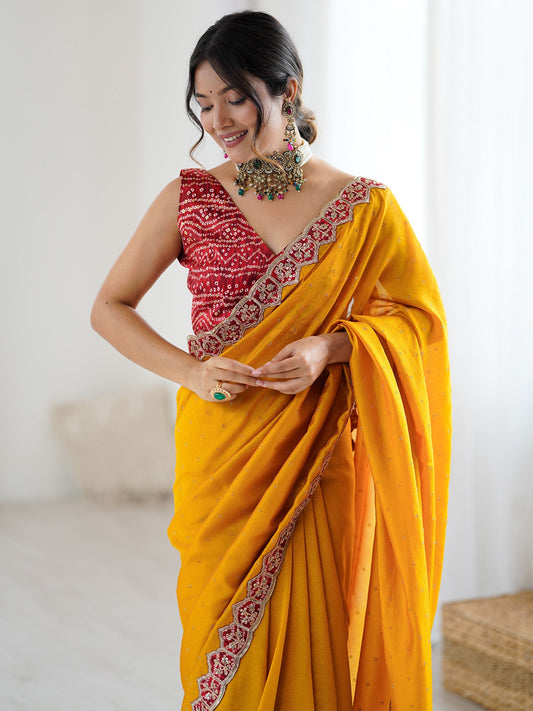 Yellow Georgette Saree - Ressa