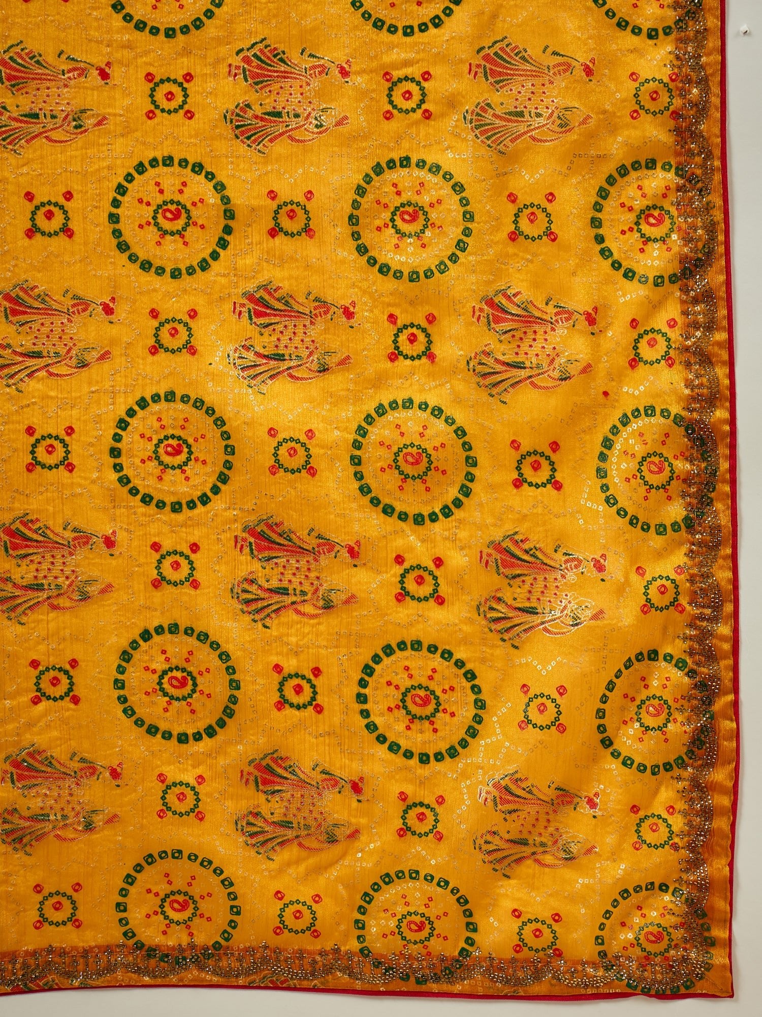 Yellow Georgette Saree with Bandhani Digital Print - Ressa