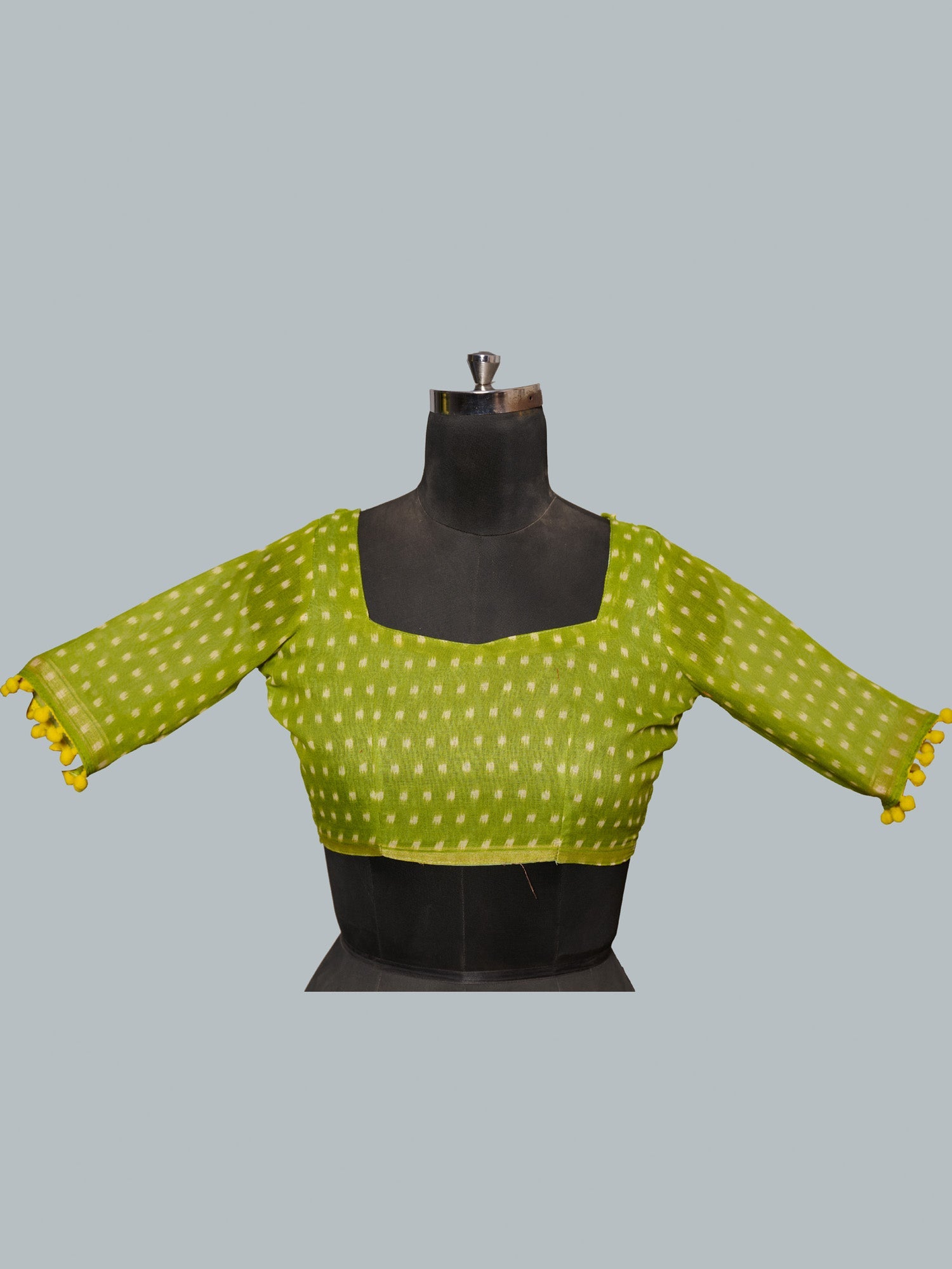 Yellow & Green Ikkat Geometric Print - Ressa
