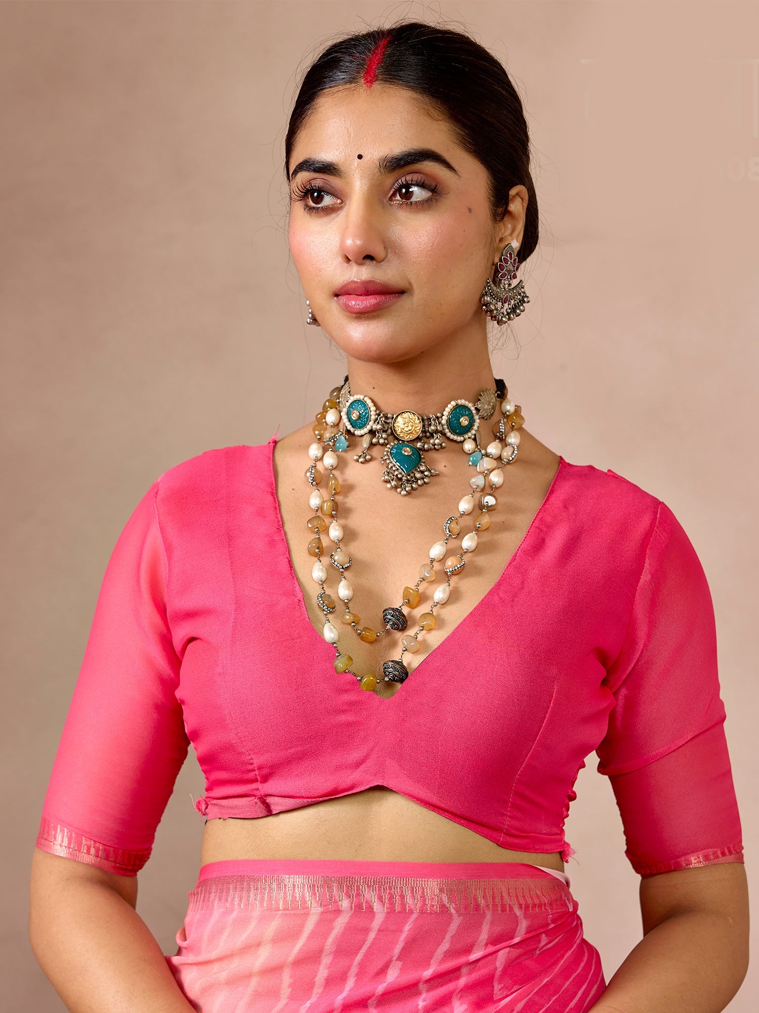 Yellow Pink Georgette Saree - Ressa