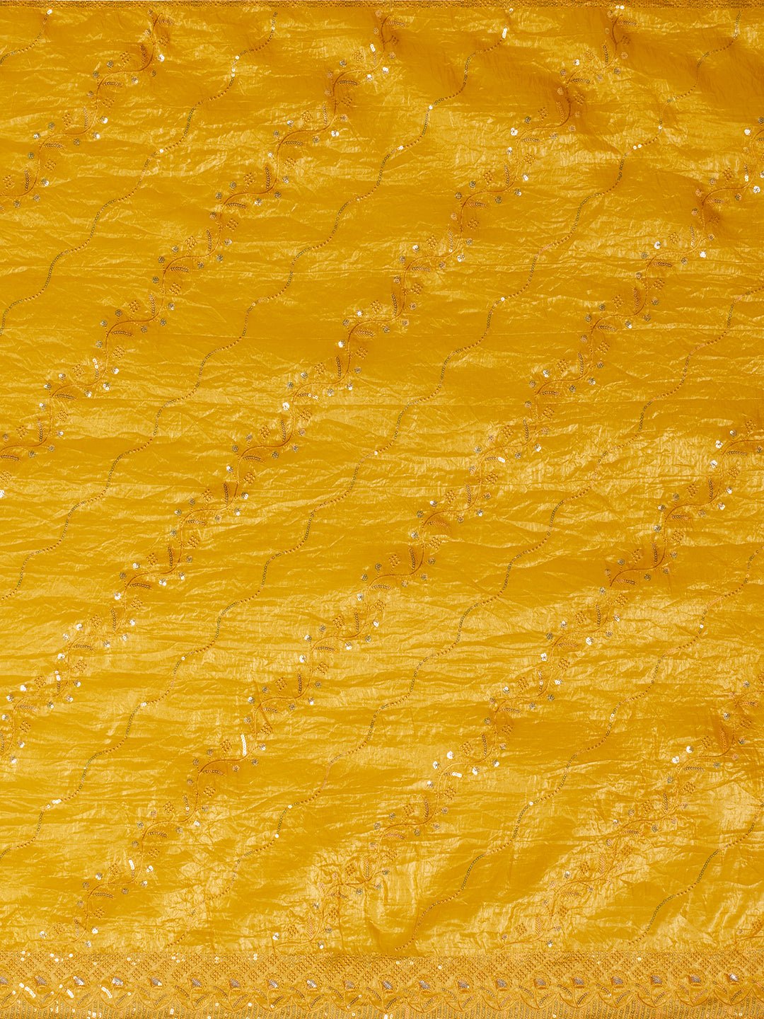 Yellow Polyester Embroidered Border Saree - Ressa
