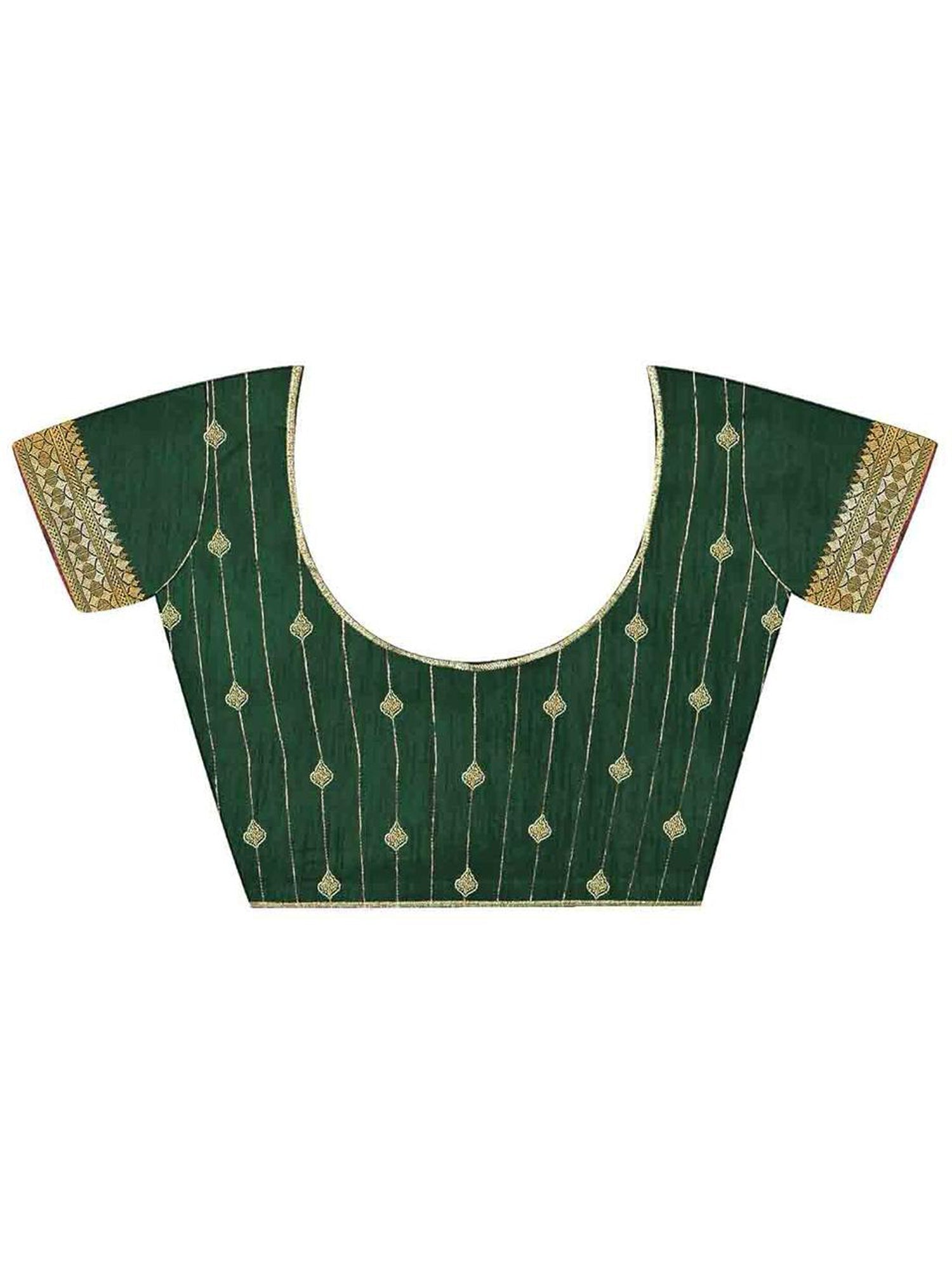 Yellow Silk Saree with Green Banarasi Border - Ressa