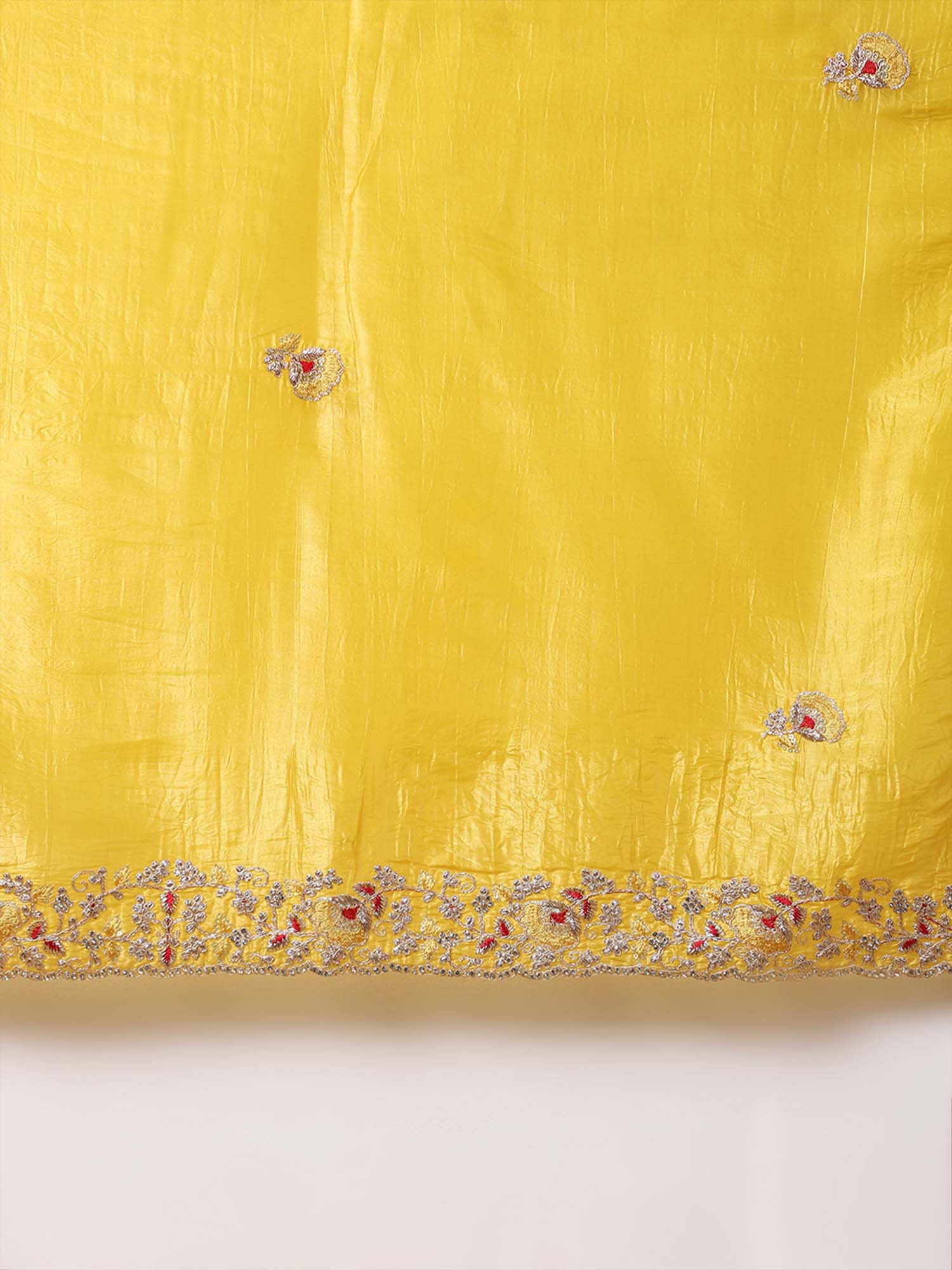 Yellow Tissue Party Wear Saree - Ressa